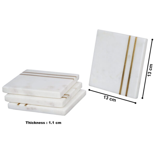 Marble Coasters with Brass Inlay - Image 4