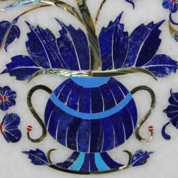 White Marble Inlay Parrot Tile - Image 5
