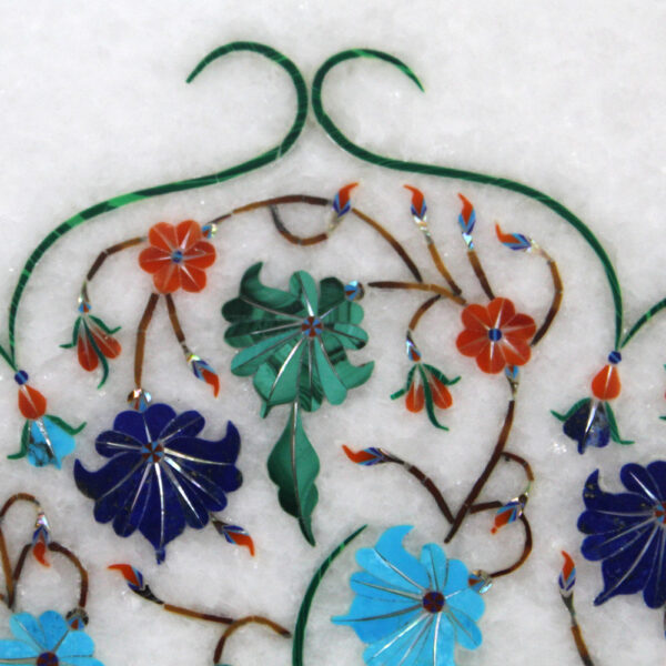 Exquisite Handmade Marble Inlay Tabletop - Image 4