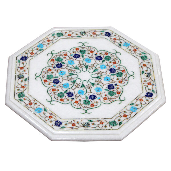 Exquisite Handmade Marble Inlay Tabletop - Image 2
