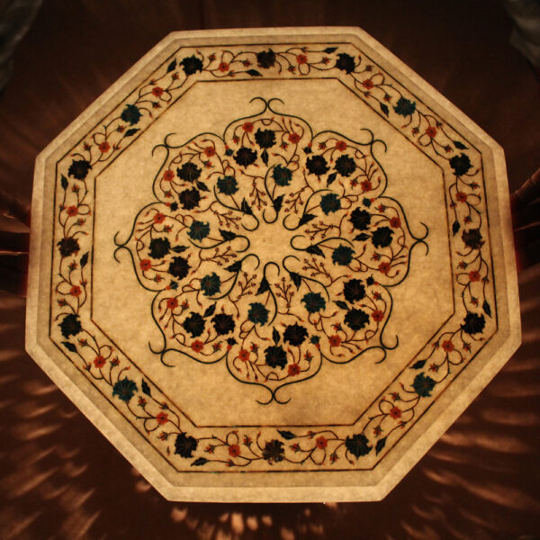 Exquisite Handmade Marble Inlay Tabletop - Image 5