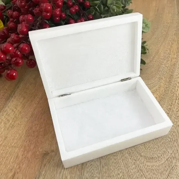 Opulent Alabaster Marble Inlaid Jewelry Box - Image 3
