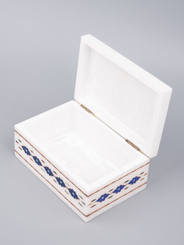 Handcrafted Pachchikari Marble Inlay Jewelry Box - Image 4