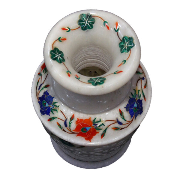 Handcrafted Marble Inlay Flower Pot - Image 2
