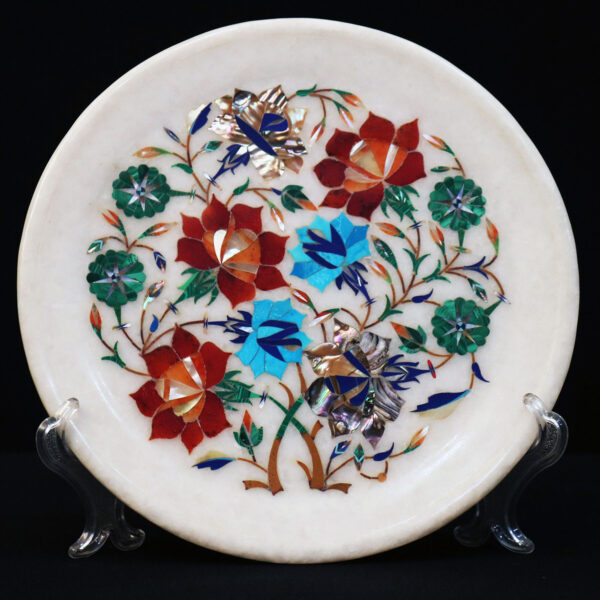 Round Marble Inlay Plate
