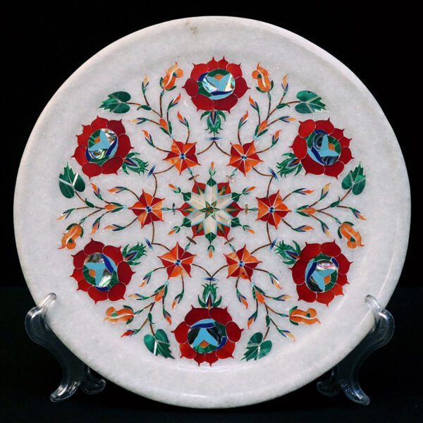 Round Marble Inlay Plate