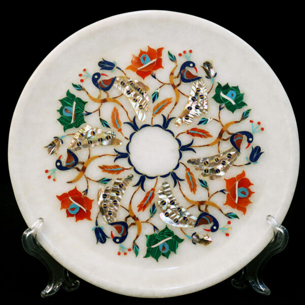 Round Marble Inlay Plate