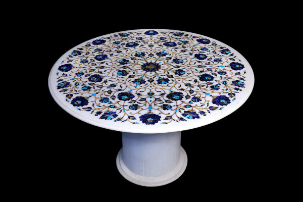 Elegant Round Marble Inlay Tablet - Image 2