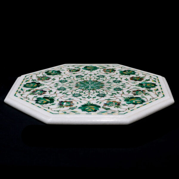Hexagonal Marble Inlay Table Tray - Image 2